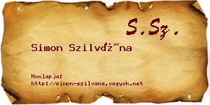 Simon Szilvána névjegykártya